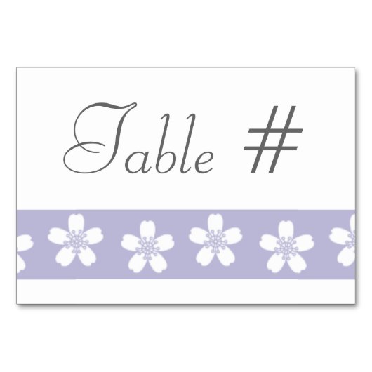 Charming Sakura in Lavender Table Kaart (Voorkant)