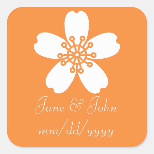 Charming Sakura in Oranje Sticker (Voorkant)