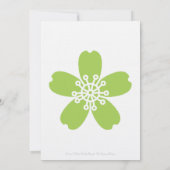 Charming Sakura in Peridot Wedding Invitation Kaart (Achterkant)