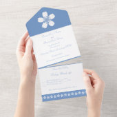 Charming Sakura in Periwinkle All In One Uitnodiging (Afscheurbaar)