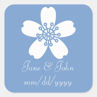 Charming Sakura in Periwinkle Sticker