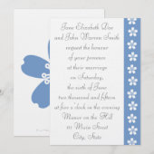 Charming Sakura in Periwinkle Wedding Invitation Kaart (Voorkant / Achterkant)