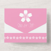Charming Sakura in Petal Pink All In One Uitnodiging (Achterkant)