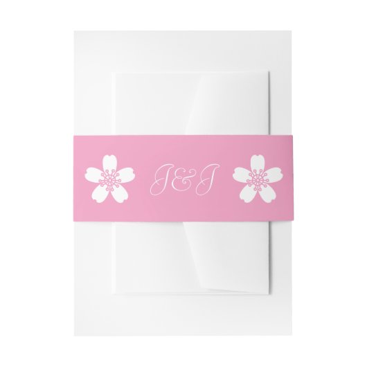 Charming Sakura in Petal Pink Invitation Band Uitnodigingen Wikkel (Voorkant Voorbeeld)