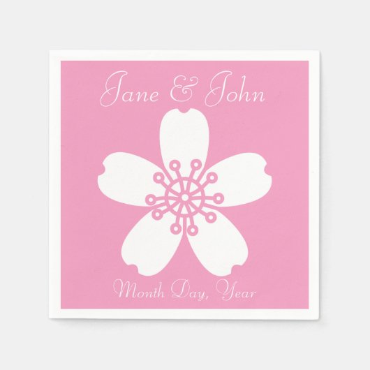 Charming Sakura in Petal Pink Napkins Servetten (Voorkant)