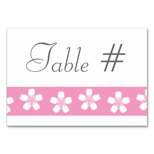 Charming Sakura in Petal Pink Table Kaart (Voorkant)