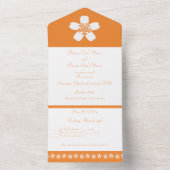 Charming Sakura in Sinaasappel All In One Uitnodiging (Binnen)