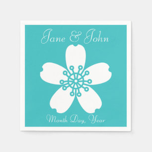 Charming Sakura in Turquoise Napkins Servet