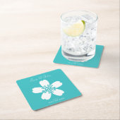 Charming Sakura in Turquoise Papieren Onderzetter (Insitu)