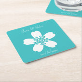 Charming Sakura in Turquoise Papieren Onderzetter (Schuin)