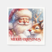 Charming Santa and Rudolph Christmas Party Dinner  Servet (Voorkant)