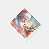 Charming Santa Claus Rudolph Holiday Napkins Dinne Servet (Hoek)