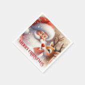 Charming Santa Claus Rudolph Holiday Party Dinner  Servet (Hoek)