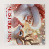 Charming Santa Claus Rudolph Personalized Kids Gif Legpuzzel (Horizontaal)