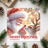 Charming Santa Claus Rudolph Personalized Kids Gif Legpuzzel