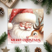 Charming Santa Claus Rudolph Personalized Kids Legpuzzel
