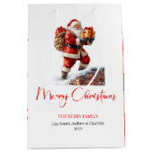 Charming Santa Claus Stylish Watercolor Gift Bags Medium Cadeauzakje (Voorkant)