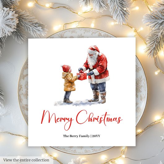 Charming Santa Claus Traditional Festive Dinner Servet