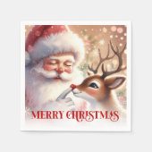 Charming Santa Rudolph Holiday Napkins Christmas Servet (Voorkant)