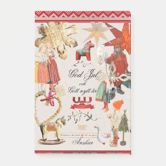 Charming Scandinavian Folk Christmas Wallpaper – V Post-it® Notes (Voorkant)
