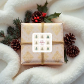Charming Scandinavian Nordic Style Christmas Trees Vierkante Sticker