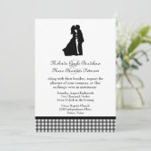 Charming Silhouette Kissing Couple Wedding Kaart (Staand voorkant)