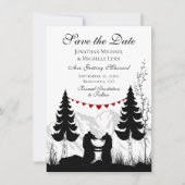 Charming Silhouette Mountain Beer Couple Wedding Save The Date (Voorkant)