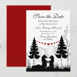 Charming Silhouette Mountain Beer Couple Wedding Save The Date