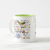 Charming Simple Message Delightful Nature Quote  Tweekleurige Koffiemok (Voorkant links)
