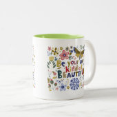 Charming Simple Message Delightful Nature Quote  Tweekleurige Koffiemok (Voorkant rechts)