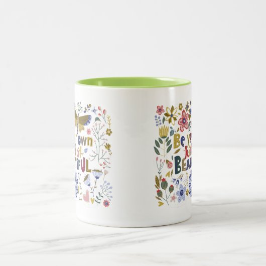 Charming Simple Message Delightful Nature Quote Tweekleurige Koffiemok (Center)