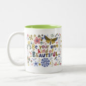 Charming Simple Message Delightful Nature Quote  Tweekleurige Koffiemok (Links)