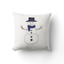Charming Snowman Throw Pillow