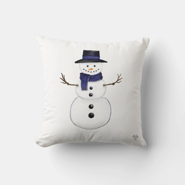 Charming Snowman Throw Pillow Kussen (Voorkant)