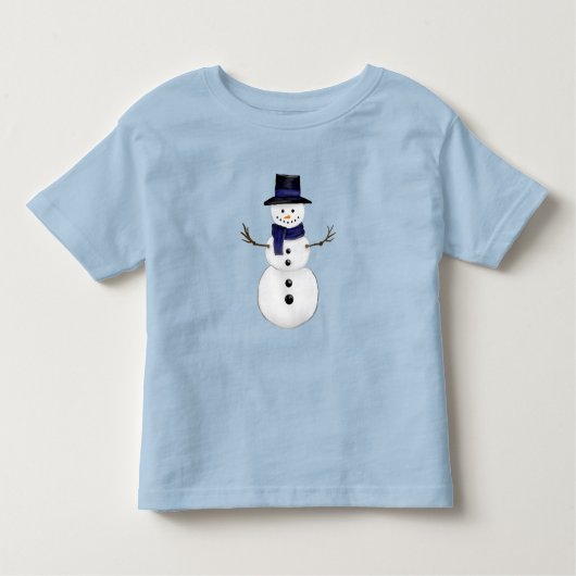 Charming Snowman Winter Toddler Shirt Blue (Voorkant)