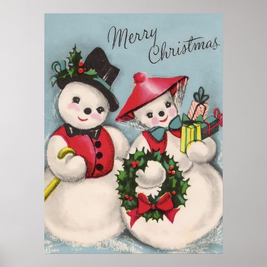 Charming Snowmen Couple Poster (Voorkant)