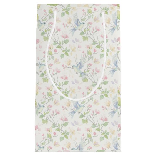 Charming Spring Bird and Floral Klein Cadeauzakje (Voorkant)