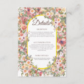  Charming Spring Floral Wedding Details Card Informatiekaartje (Voorkant)