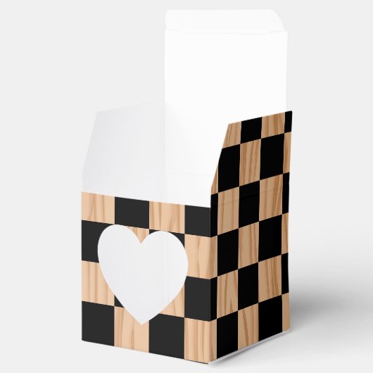 Charming Square Checkers Heart Mark Design Bedankdoosjes (Geopend)