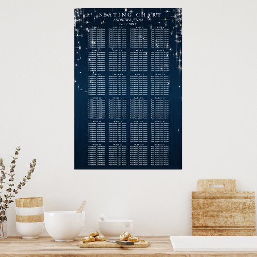 Charming Star Struck Wedding - 24 Seating Chart Poster (Keuken)