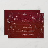 Charming Star Struck Wedding | Burgundy Red RSVP Kaartje (Voorkant / Achterkant)
