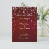 Charming Star Struck Wedding | Burgundy Red Save The Date (Staand voorkant)