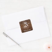 Charming Star Struck Wedding | Chocoladebruin Vierkante Sticker (Envelop)
