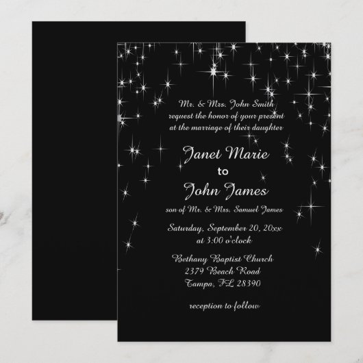 Charming Star Struck Wedding | DIY-kleur Kaart (Voorkant / Achterkant)