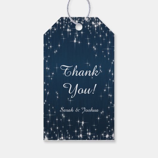 Charming Star Struck Wedding | Navy Blue Cadeaulabel (Achterkant)