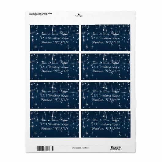 Charming Star Struck Wedding | Navy Blue Etiket (Full Sheet)