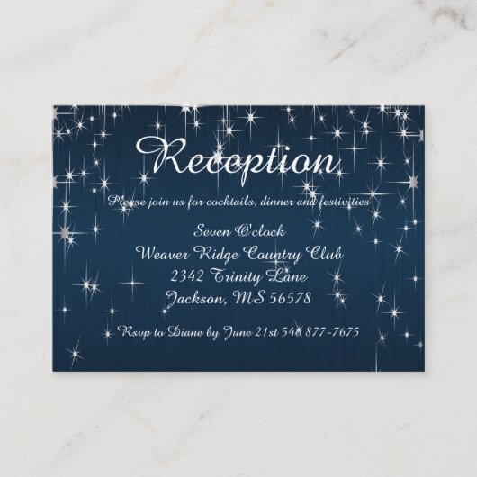 Charming Star Struck Wedding | Navy Blue Informatiekaartje (Voorkant)