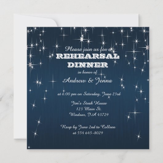 Charming Star Struck Wedding | Navy Blue Kaart (Voorkant)