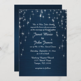 Charming Star Struck Wedding | Navy Blue Kaart