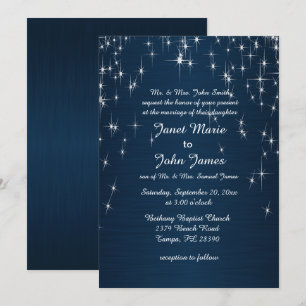 Charming Star Struck Wedding Navy Blue Kaart